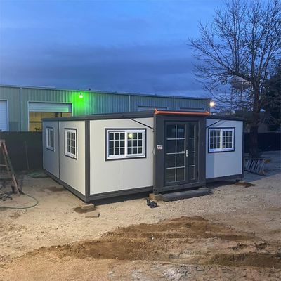 خرید 56 متر مربع سطح و 30ft طول خانه کانتینر قابل گسترش با سقف ورق فولاد گالوانیزه online manufacture