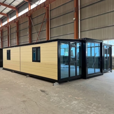 خرید 40ft Expandable Container Home with Bull 30*30 Flat Lamp 2200mm Fold Size and 5900*6300*2480mm Extended Size online manufacture