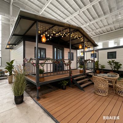 خرید 2-4 People Accommodated Luxury Prefabricated 20ft House with 2.0mm Bending Parts Steel Column Construction Design online manufacture