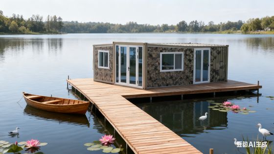 خرید 18mm ضخامت ضد آتش سیمنتی فیبر کف دو بال قاب خانه 20FT با دمای شکستن آلومینیوم درب دوگانه online manufacture