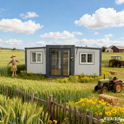 خرید Double Wing 20 Foot Container House with Balcony 37 Square Meters Floor Area and Bending Parts 2.0mm Bottom Beam تولید آنلاین