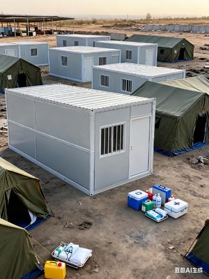 خرید Expandable Prefab House with Sound Insulation ≥ 30dB and Outer Dimensions 5800*2400*2896mm for Roof Live Road 0.5KN/㎡ تولید آنلاین