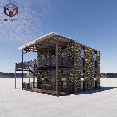 2 اتاق خواب خانه های ماژولار تاشو ساختار فولادی کانتینر پیش ساخته