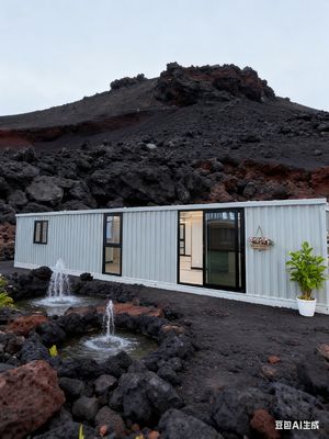 40ft Expandable Container Home with 72 Square Meters Living Space Fireproof Cement Fiber Floor and Fully Galvanized Side Frame