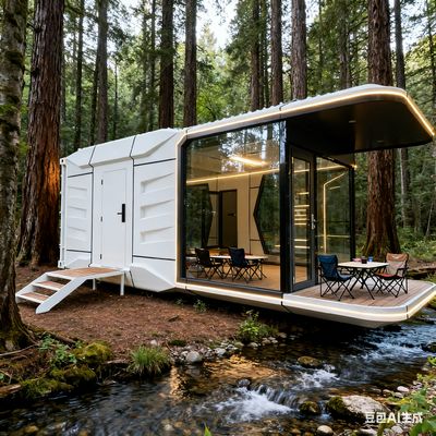 خانه کپسولی فضایی با ابعاد L8560 * W3460 * H3400 برای اقامت 2 نفر و فضای داخلی قابل تنظیم