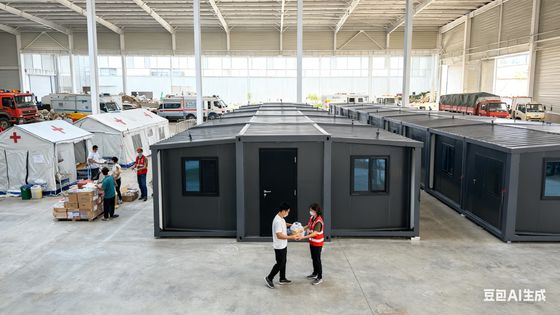 کانتینر تاشو 20 فوت با 18 میلی متر ضخامت ضد آتش سیمان فیبر کف 75 میلی متر EPS ساندویچ پانل و 1 سال گارانتی