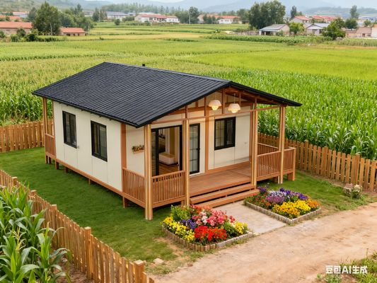 خانه کانتینری قابل گسترش با چوب پلائیوی بامبو 18 میلی متر ضخامت 100 میلی متر ضخامت کل و سیستم لوله کشی از پیش نصب شده