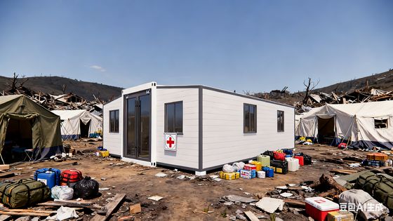 خانه تاشو ساختمانی کوچک با ابعاد داخلی L8540*W6060*H2240mm و فضای طبقه 56 متر مربع