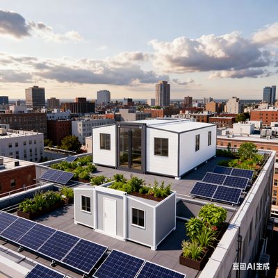 خانه تاشو ساختمانی کوچک دو بال با فضای طبقه 56 متر مربع L9000 * W6220 * H2480mm و بیش از 30 سال طول عمر