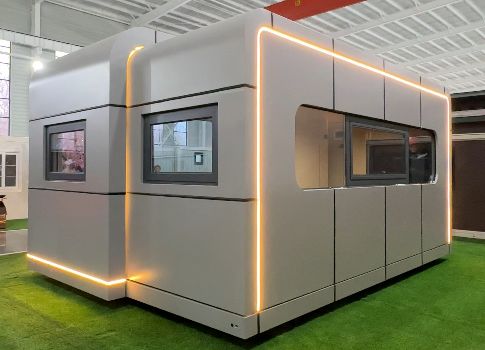 9mm OSB Board B3 درجه ضد آب Apple Capsule House با اشغال 1 ~ 2 نفر و مصرف برق 12KW