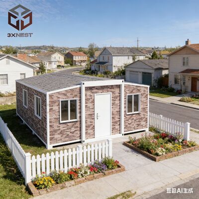 خانه کانتینری 40 فوتی قابل گسترش با قاب جانبی کاملاً گالوانیزه و مقاومت در برابر باد 4.18 کیلو نیوتن بر متر مربع در اندازه جمع و جور تاشده L11800*W2200*H2480mm