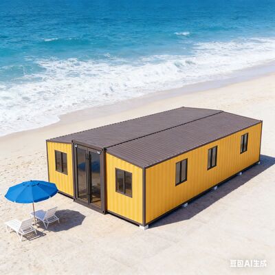 خانه کانتینری قابل گسترش 40 فوت با مقاومت در برابر زلزله درجه 8، 72 متر مربع و مقاومت در برابر آتش درجه A