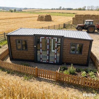 کانتینر 20 فوتی تاشو 20 فوتی با عایق حرارتی، عایق صوتی و قاب اصلی کاملاً گالوانیزه برای کمپینگ، خانه، هتل، استراحتگاه