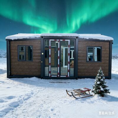 کانتینر 20 فوتی کاملاً گالوانیزه تاشو با پانل‌های ساندویچی EPS 75 میلی‌متری و سیستم برق قابل تنظیم