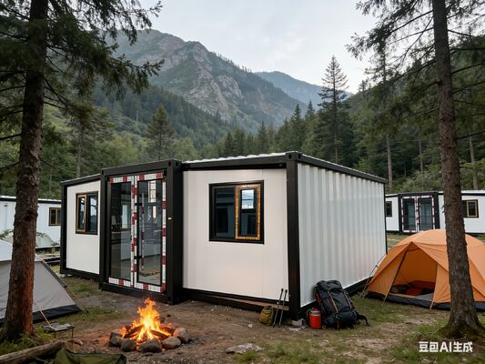 کانتینر 20 فوت قابل تاشو مدرن با پانل های ساندویچ 75 میلی متری EPS و کف فیبر سیمان ضد آتش 18 میلی متری