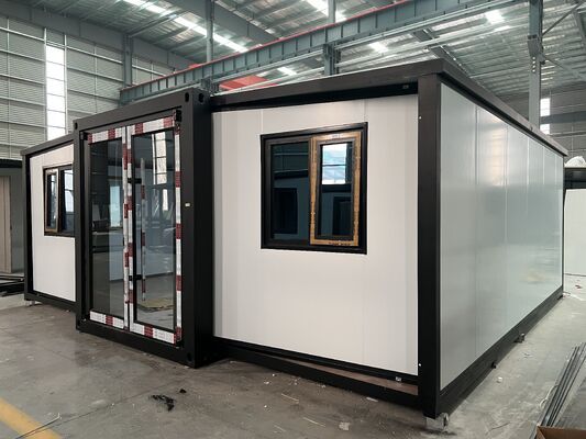 قاب جانبی کاملا گالوانیزه قاب قابل تاشو 20 فوت با طرح خانه قابل تنظیم و کف فیبر سیمان ضد آتش 18 میلی متر ضخیم